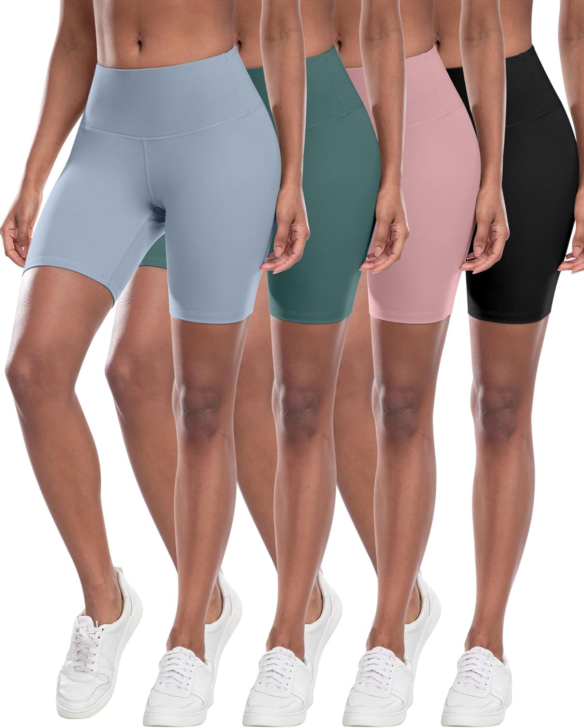 High Waisted Spandex Biker Shorts, Workout Booty Soft Yoga Shorts for Women