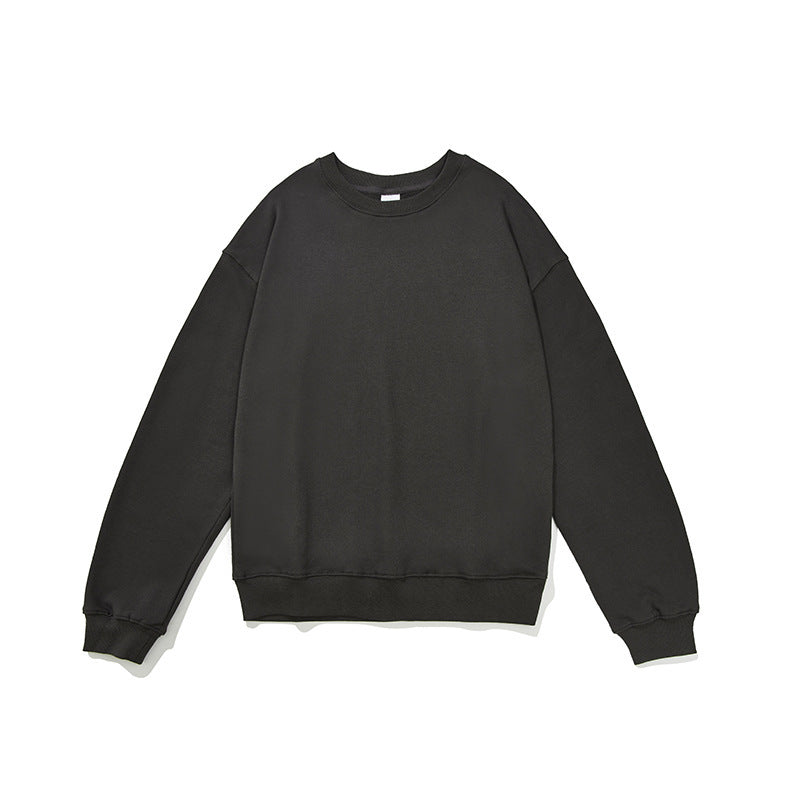 Terry Cotton Round Neck Sweater Loose European And American Retro FOG Color Matching