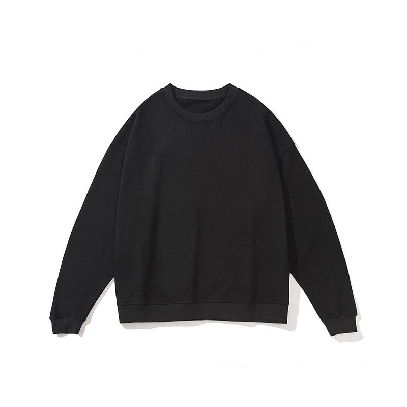Terry Cotton Round Neck Sweater Loose European And American Retro FOG Color Matching