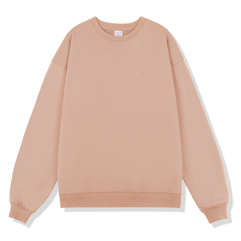 Terry Cotton Round Neck Sweater Loose European And American Retro FOG Color Matching