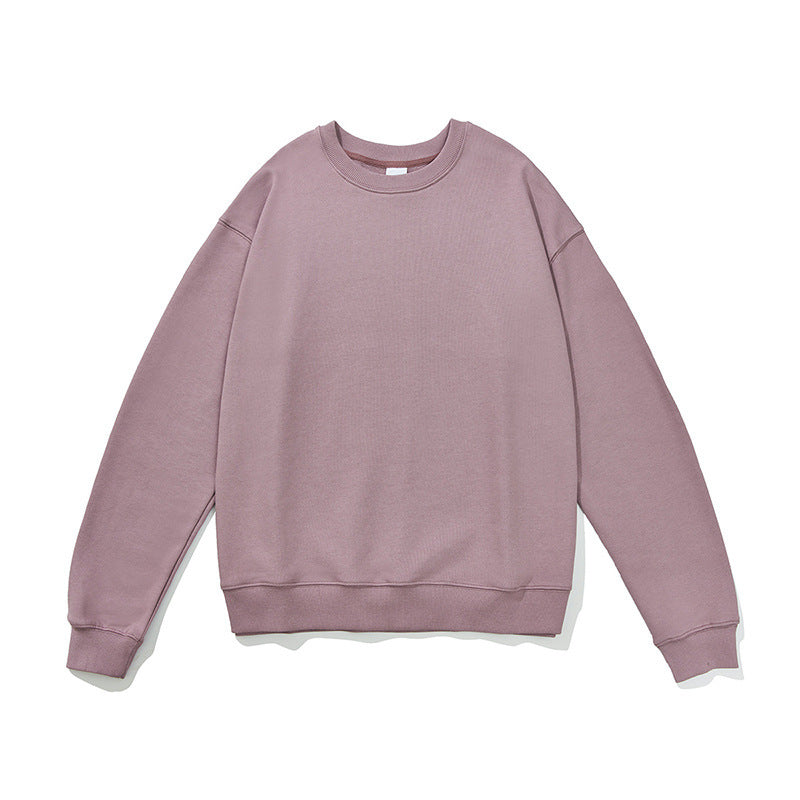 Terry Cotton Round Neck Sweater Loose European And American Retro FOG Color Matching