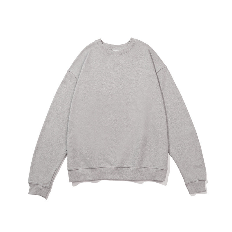 Terry Cotton Round Neck Sweater Loose European And American Retro FOG Color Matching