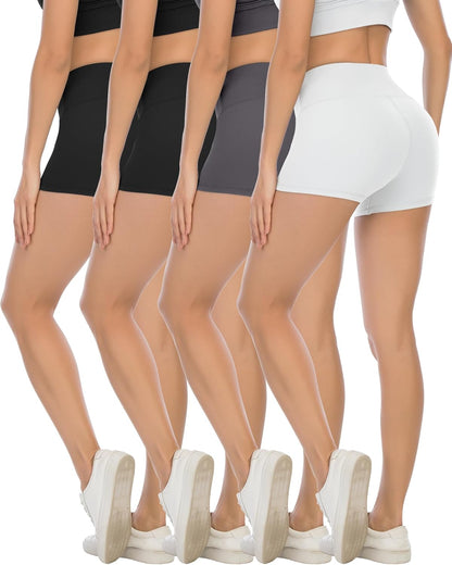 High Waisted Spandex Biker Shorts, Workout Booty Soft Yoga Shorts for Women