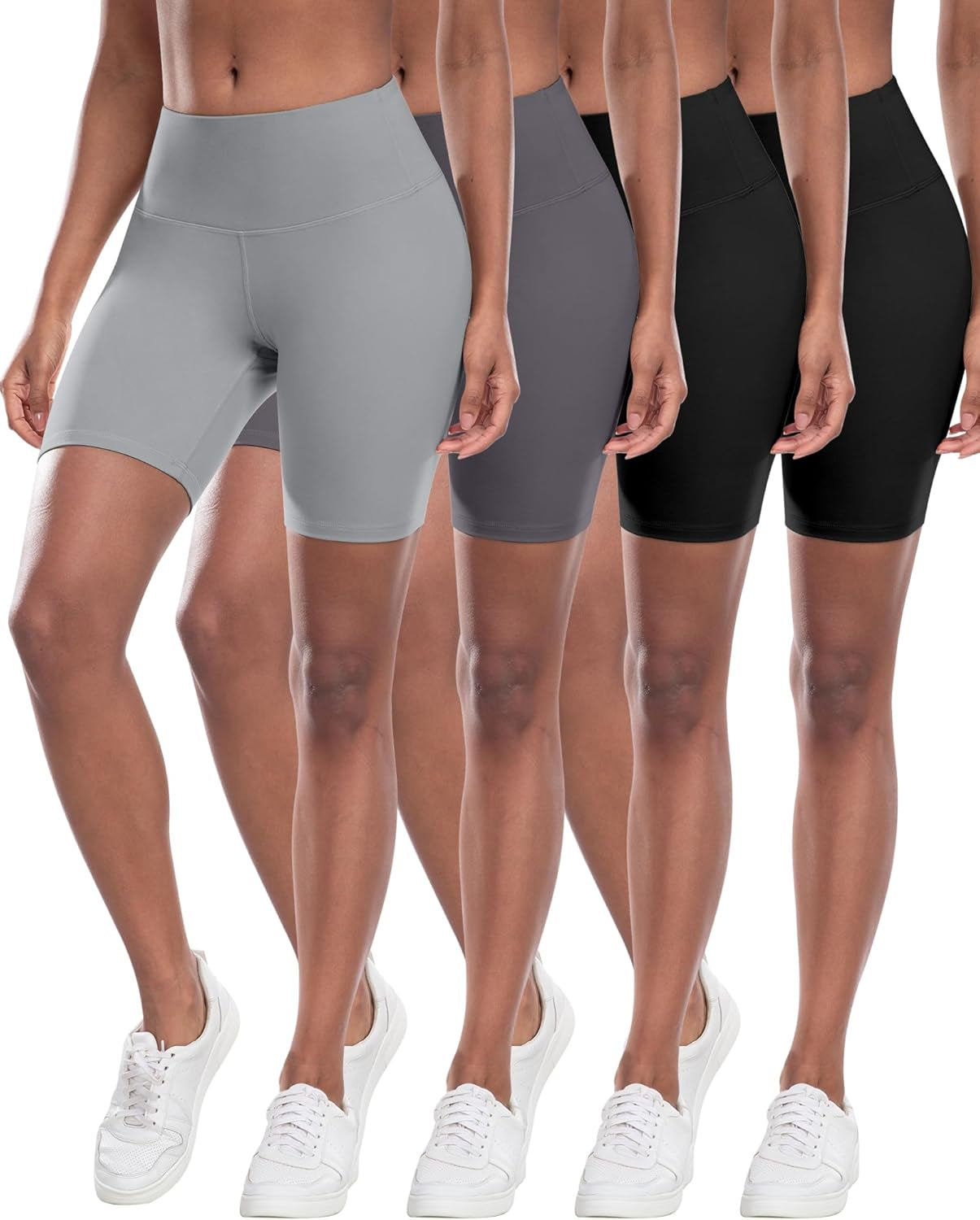 High Waisted Spandex Biker Shorts, Workout Booty Soft Yoga Shorts for Women