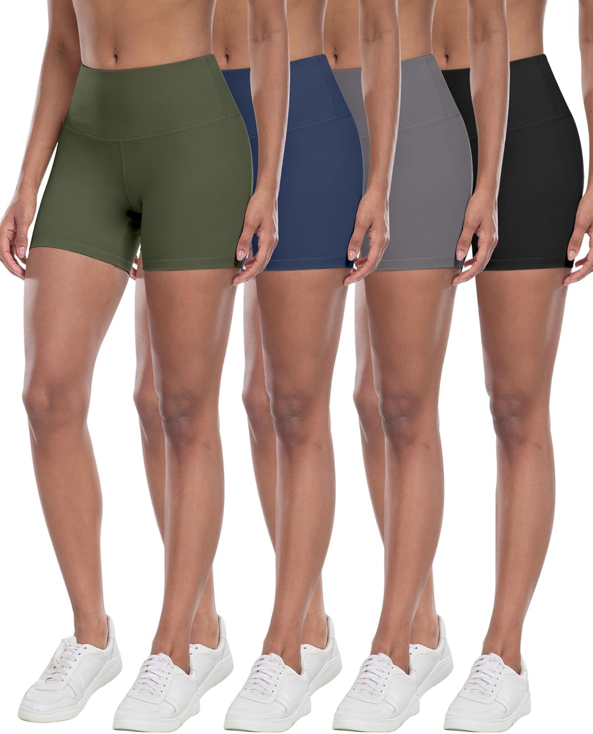 High Waisted Spandex Biker Shorts, Workout Booty Soft Yoga Shorts for Women