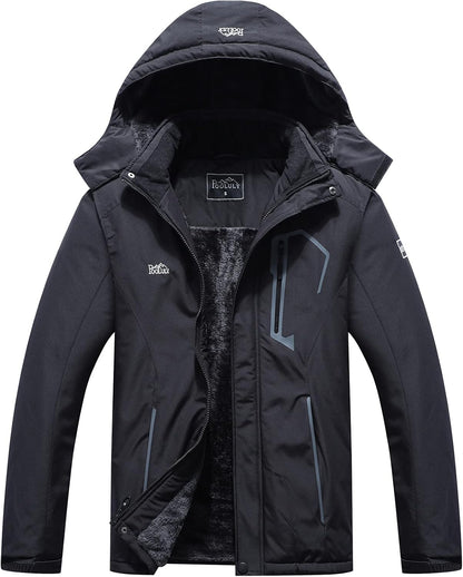 Men'S Ski Jacket Warm Winter Waterproof Windbreaker Hooded Raincoat Snowboarding Jackets