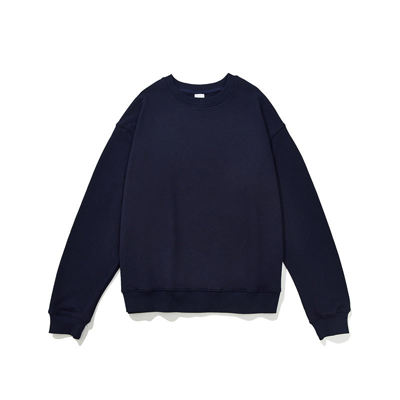 Terry Cotton Round Neck Sweater Loose European And American Retro FOG Color Matching