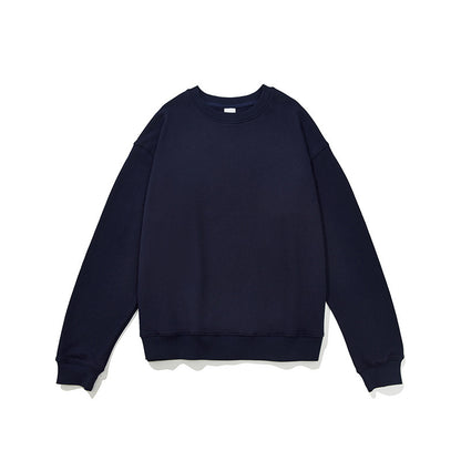 Terry Cotton Round Neck Sweater Loose European And American Retro FOG Color Matching