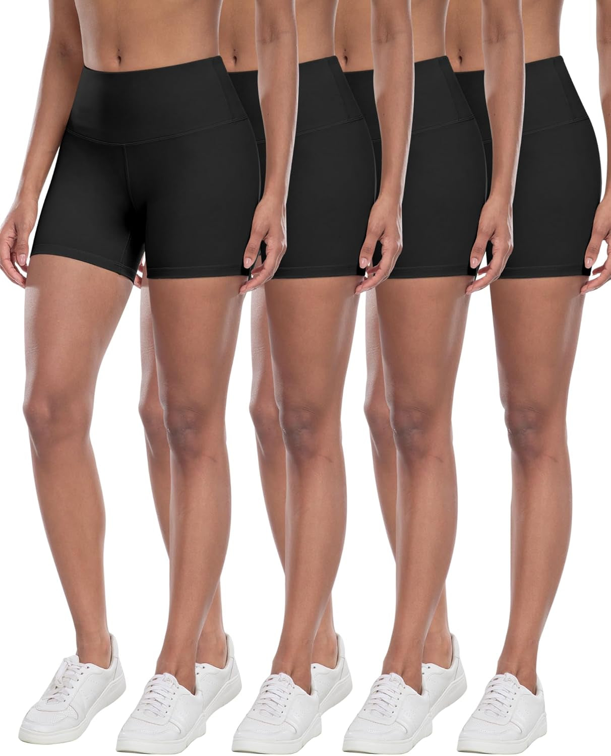 High Waisted Spandex Biker Shorts, Workout Booty Soft Yoga Shorts for Women