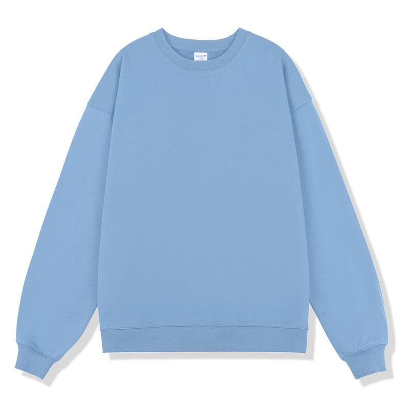 Terry Cotton Round Neck Sweater Loose European And American Retro FOG Color Matching