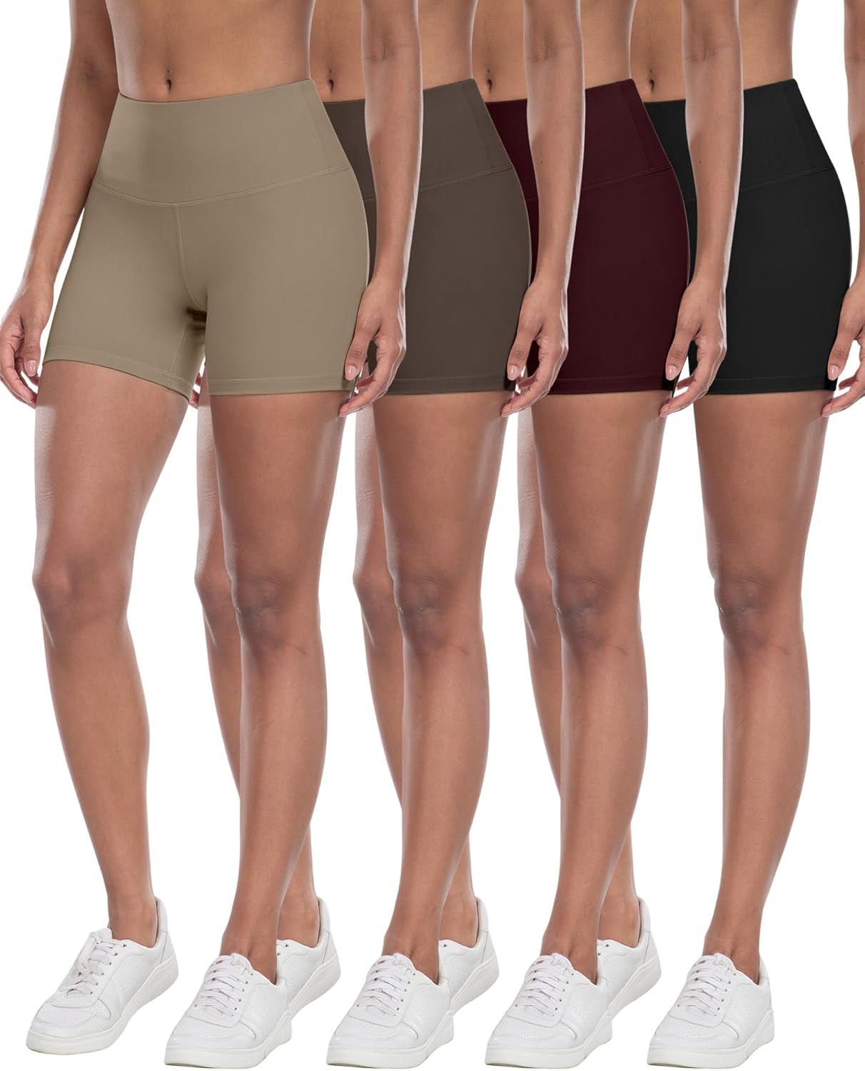 High Waisted Spandex Biker Shorts, Workout Booty Soft Yoga Shorts for Women