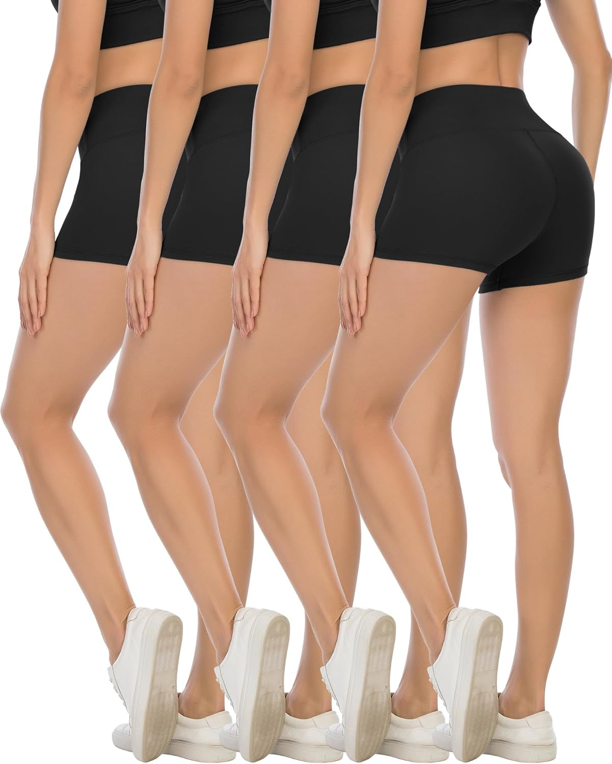High Waisted Spandex Biker Shorts, Workout Booty Soft Yoga Shorts for Women