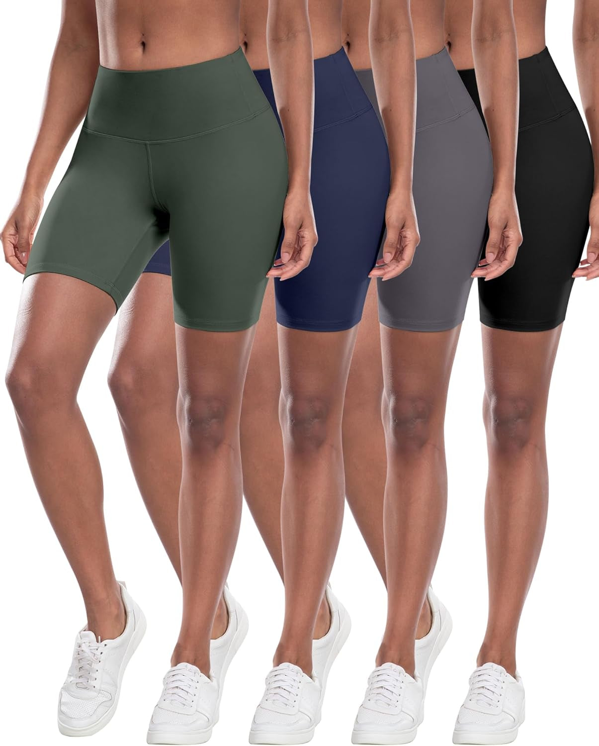 High Waisted Spandex Biker Shorts, Workout Booty Soft Yoga Shorts for Women
