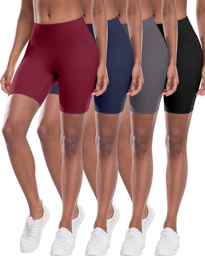 High Waisted Spandex Biker Shorts, Workout Booty Soft Yoga Shorts for Women