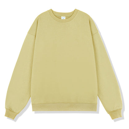 Terry Cotton Round Neck Sweater Loose European And American Retro FOG Color Matching