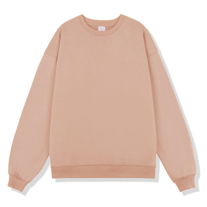 Terry Cotton Round Neck Sweater Loose European And American Retro FOG Color Matching