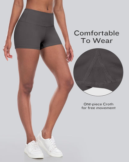 High Waisted Spandex Biker Shorts, Workout Booty Soft Yoga Shorts for Women