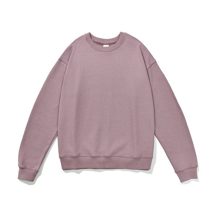 Terry Cotton Round Neck Sweater Loose European And American Retro FOG Color Matching